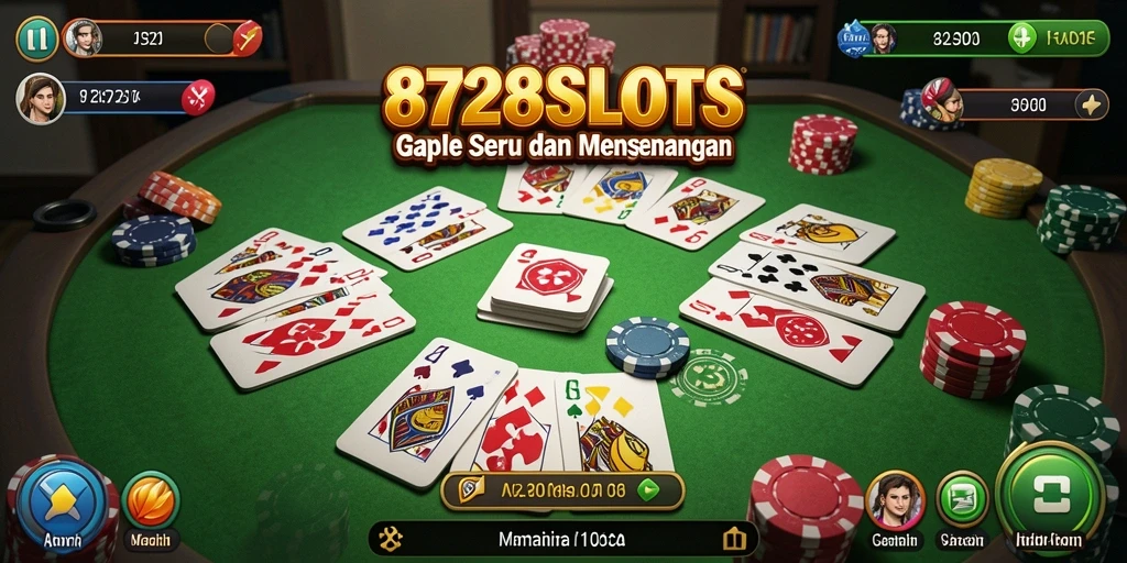Gameplay seru dan interaktif dari 8728SLOTS dalam permainan Gaple.