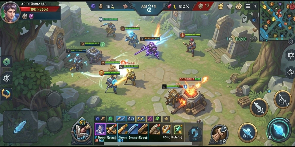 Tampilan gameplay dinamis dari <strong>API288</strong> yang menonjolkan strategi dan pertempuran.
