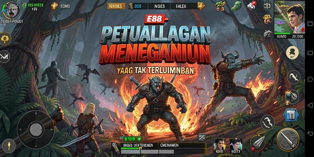 Tampilan gameplay E88 menampilkan aksi petualangan yang mendebarkan.