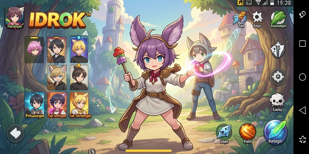 Tampilan gameplay menonjol dari dunia Anime yang memikat.