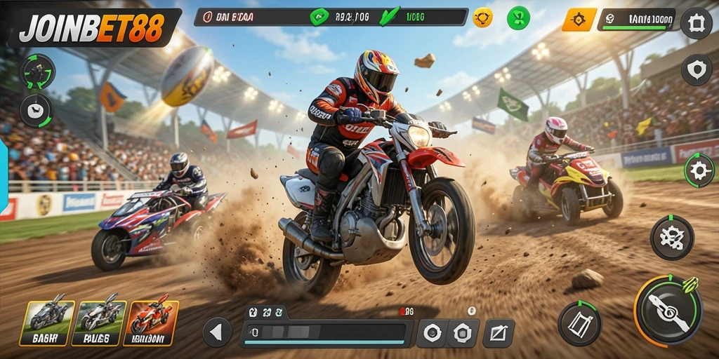 Gameplay balapan yang mendebarkan dan seru di JOINBET88.