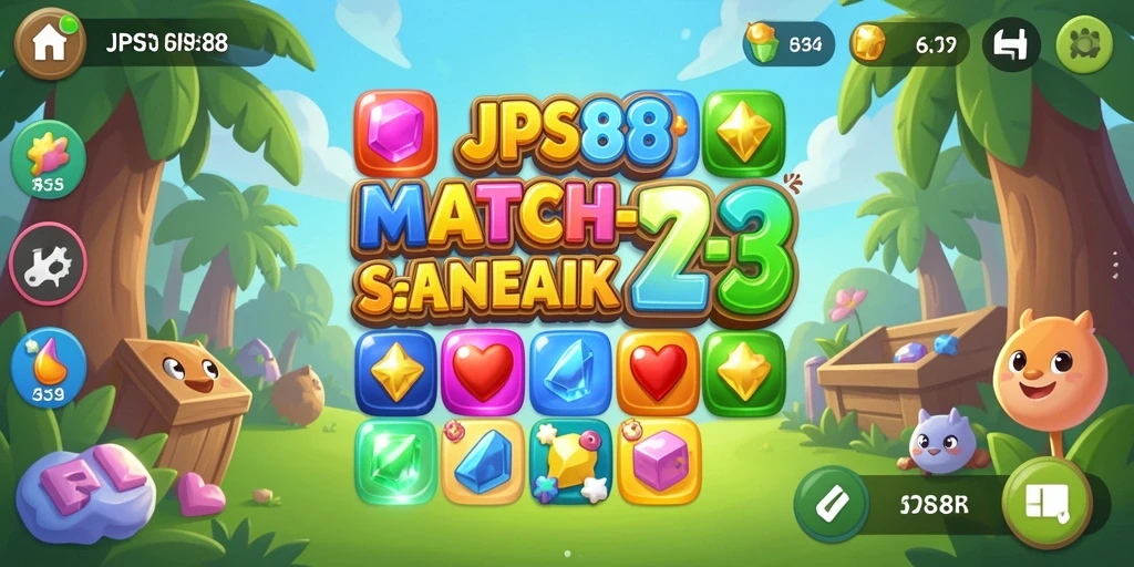 Screenshot gameplay JPS88 yang menunjukkan aksi seru Match-3.