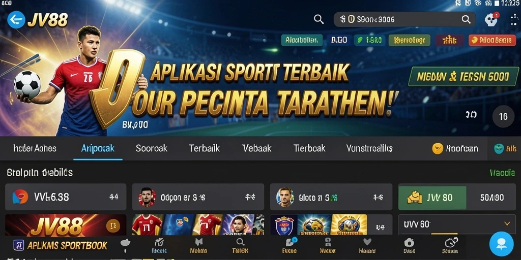 Screenshot JV88 menampilkan antarmuka taruhan olahraga yang menarik.