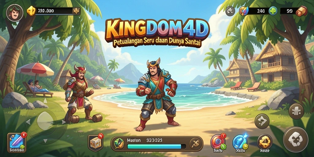 Tangkapan layar KINGDOM4D menampilkan karakter lucu dalam aksi seru.