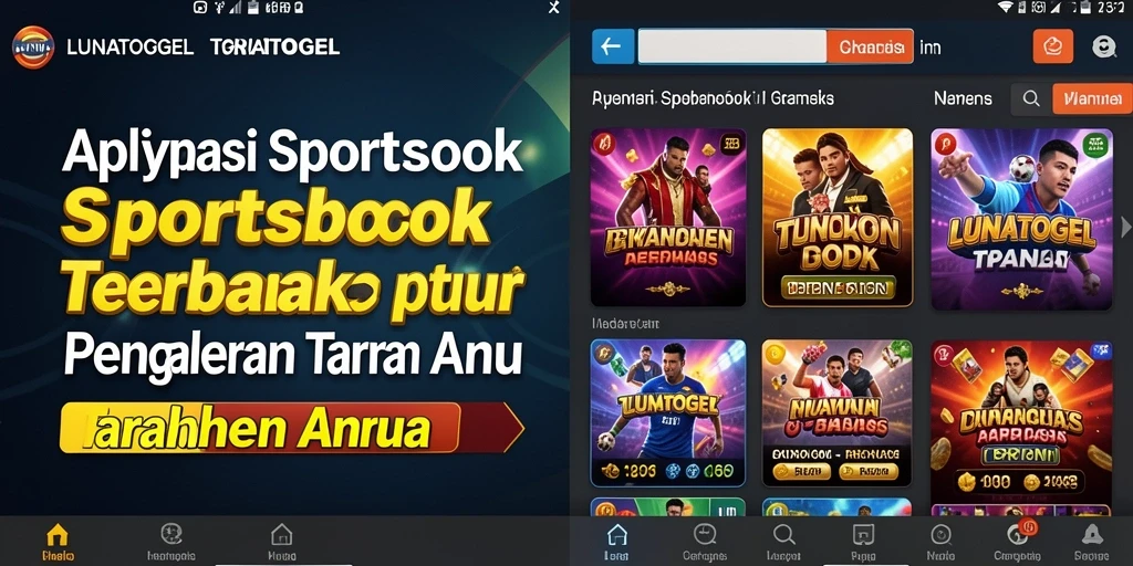 Screenshot LUNATOGEL menampilkan antarmuka taruhan yang menarik.