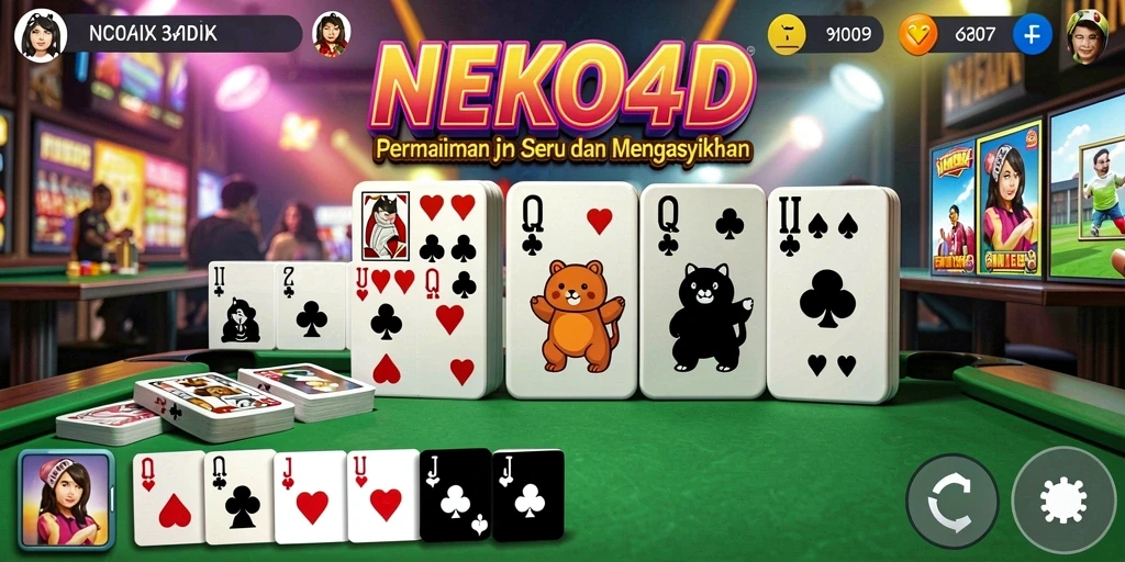Screenshot gameplay NEKO4D menampilkan aksi seru permainan domino.