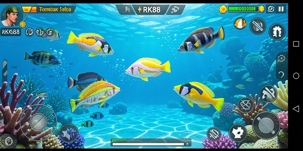 Tampilan gameplay menembak ikan yang menantang di RK88.