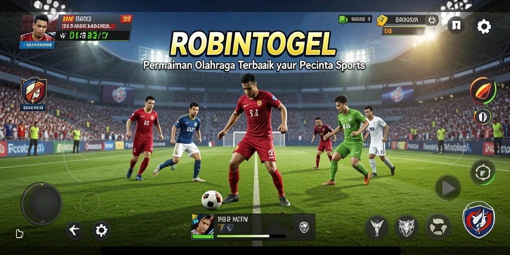 Screenshot utama ROBINTOGEL menampilkan gameplay seru olahraga.