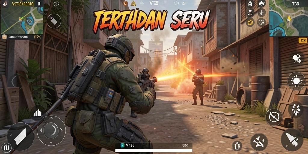 Tampilan aksi seru dalam gameplay VT38 yang mendebarkan.